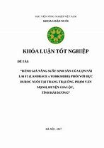 Khoá Luận Tốt Nghiệp Thú Y